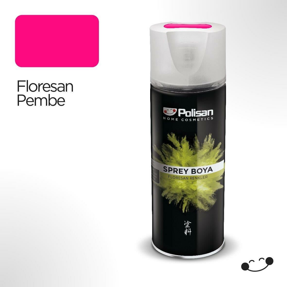 Polisan Floresan Pembe Sprey Boya 400 ml