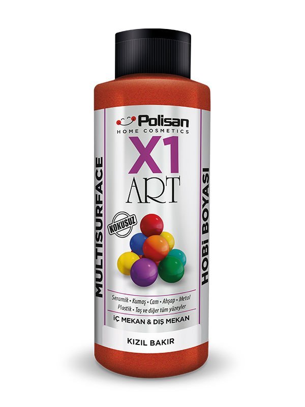 Polisan X1 Art Multisurface Hobi Boyası Kızıl Bakır (Sedef) 120 ml