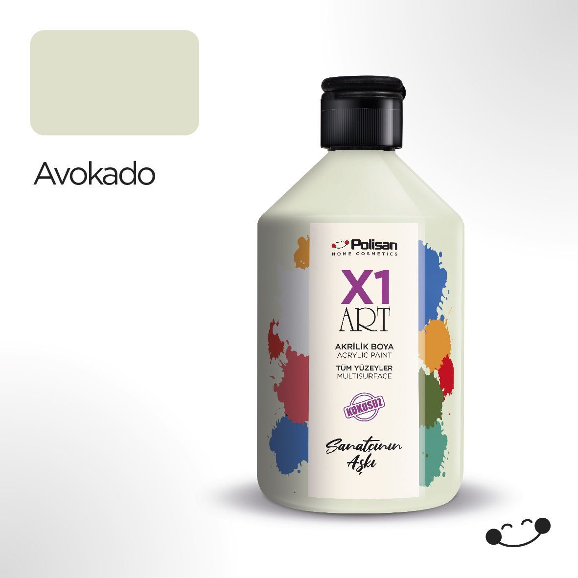 Polisan X1 Art Multisurface Hobi Boyası Avokado 500 ml
