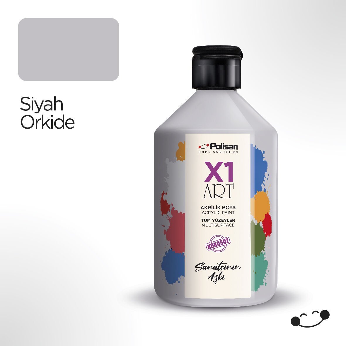 Polisan X1 Art Multisurface Hobi Boyası Siyah Orkide 500 ml