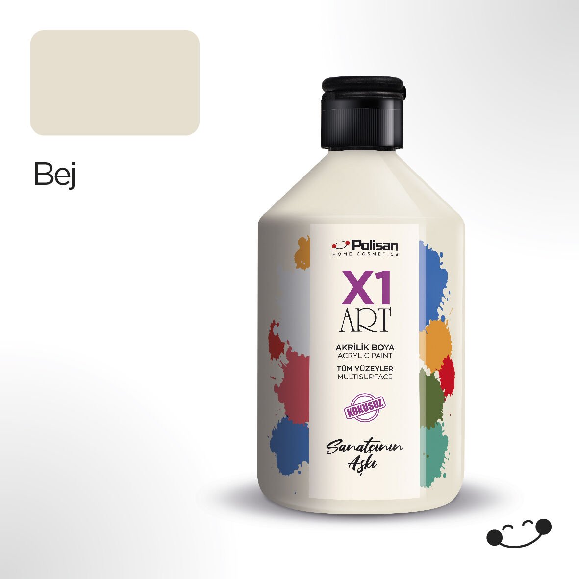 Polisan X1 Art Multisurface Hobi Boyası Bej 500 ml