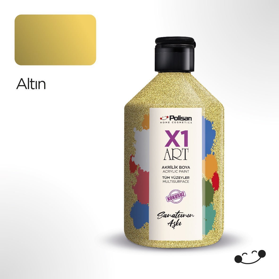 Polisan X1 Art Multisurface Hobi Boyası Altın (Sedef) 500 ml
