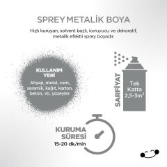 Polisan Metalik Gri Sprey Boya 400 ml