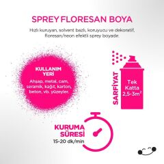 Polisan Floresan Pembe Sprey Boya 400 ml