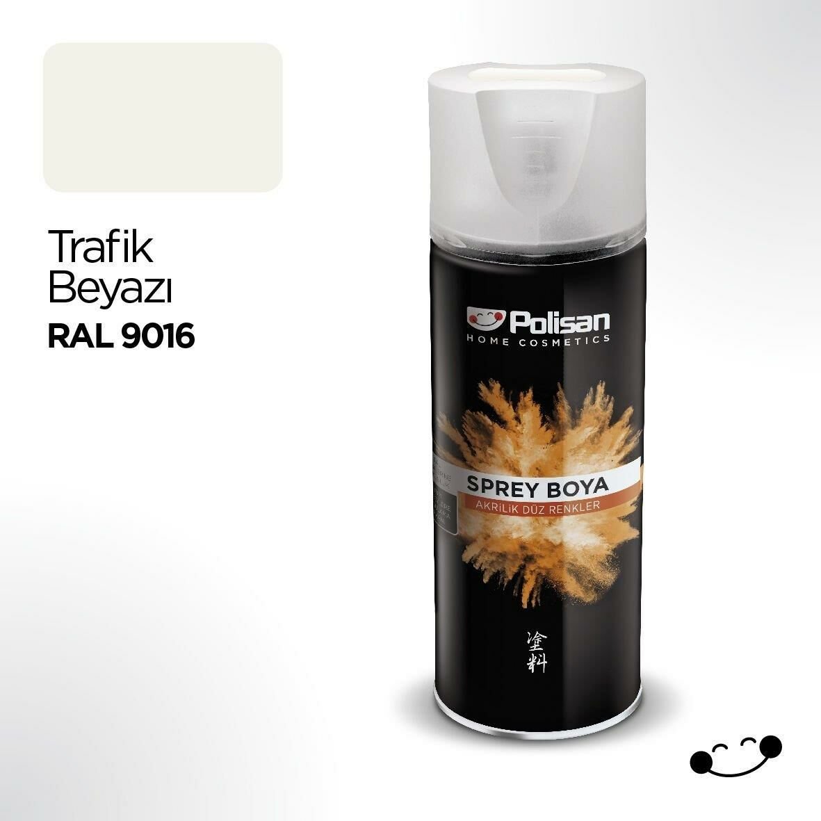 Polisan Akrilik Trafik Beyazı Sprey Boya 400 ml - RAL 9016