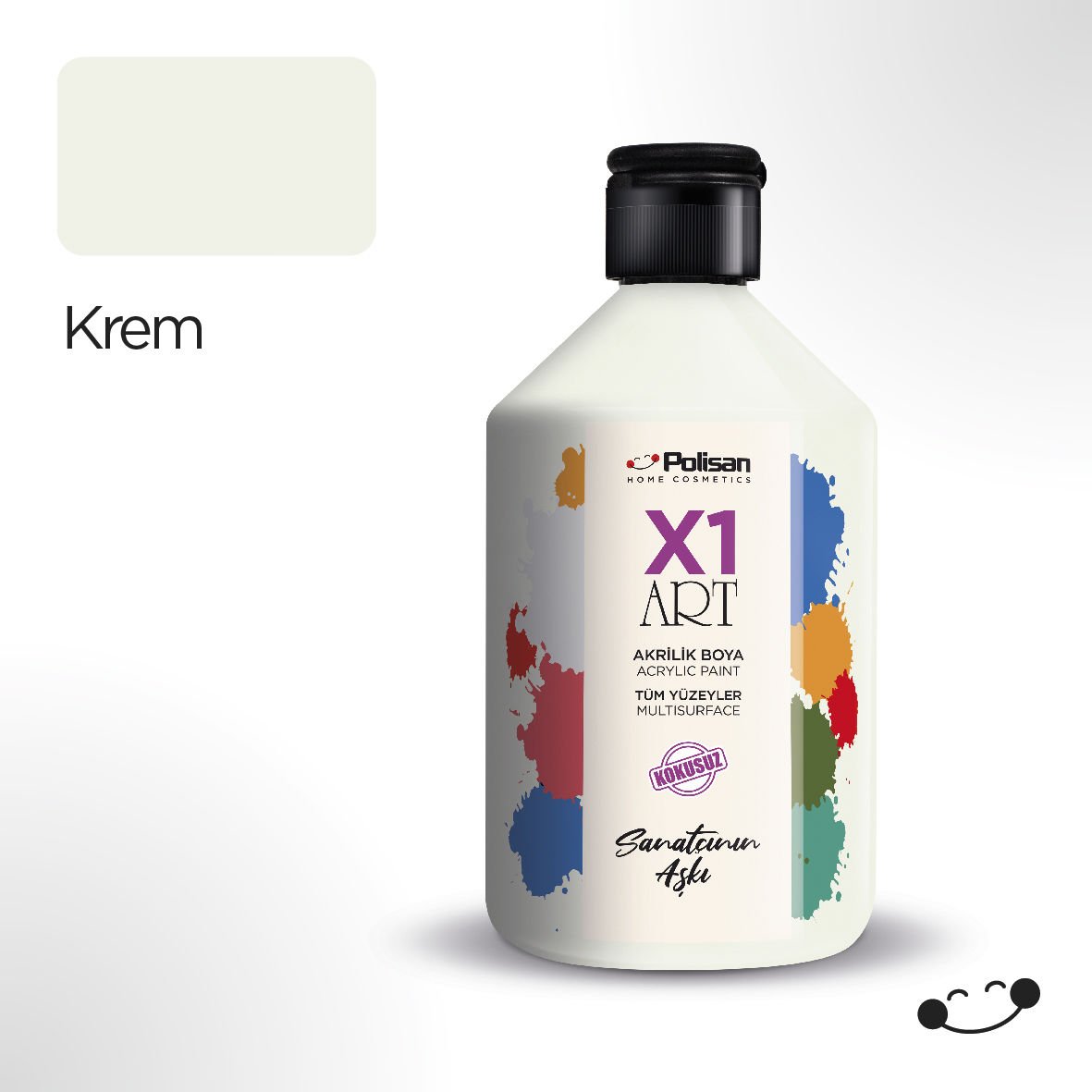 Polisan X1 Art Multisurface Hobi Boyası Krem 500 ml