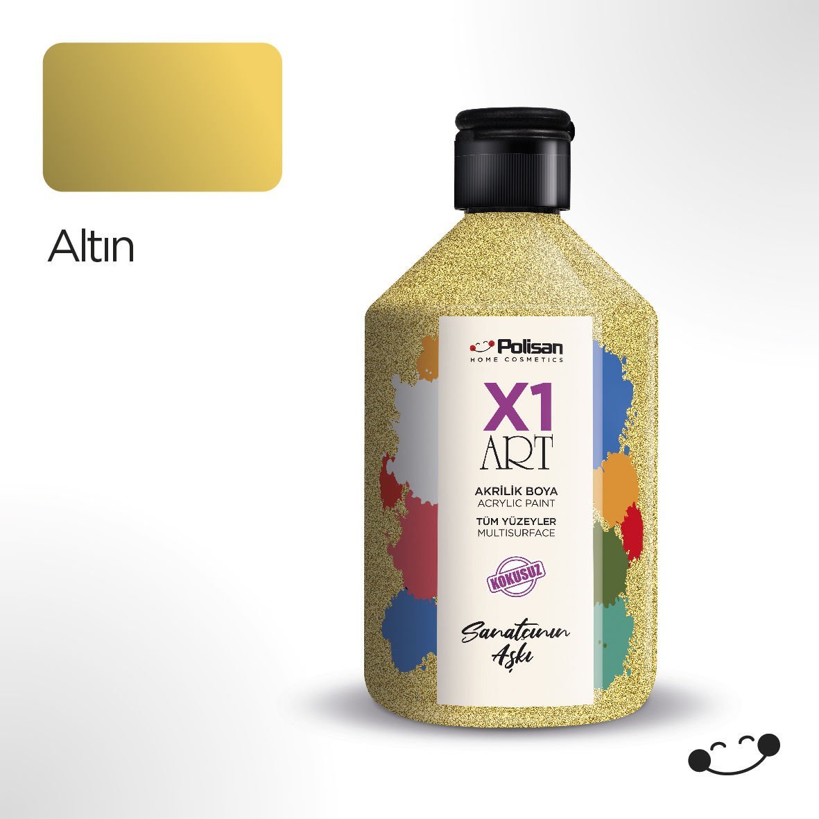 Polisan X1 Art Multisurface Hobi Boyası Altın (Sedef) 500 ml