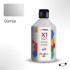 Polisan X1 Art Multisurface Hobi Boyası Gümüş (Sedef) 500 ml