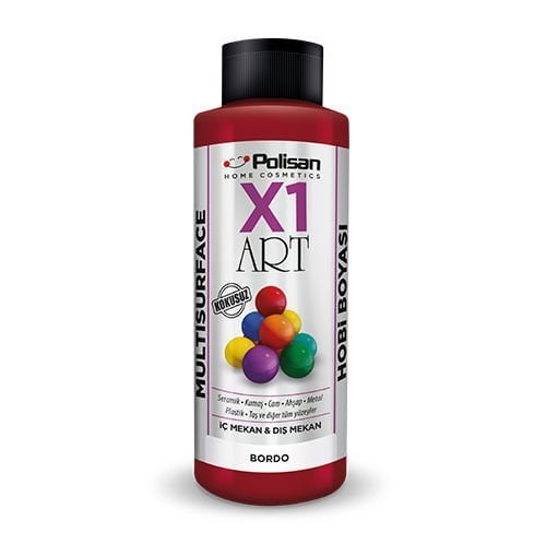 Polisan X1 Art Multisurface Hobi Boyası Bordo 120 ml